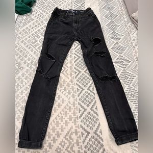 Black ripped hollister jeans